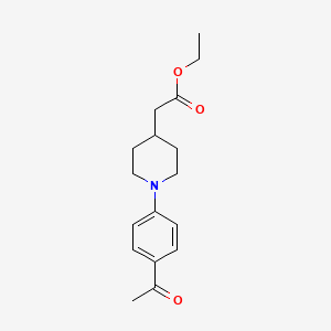 molecular formula C17H23NO3 B8372780 [1-(4-Acetyl-phenyl)-piperidin-4-yl]-acetic acid ethyl ester 
