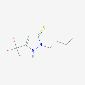molecular formula C8H11F3N2S B8372787 1-Butyl-3-(trifluoromethyl)pyrazol-5-thione 