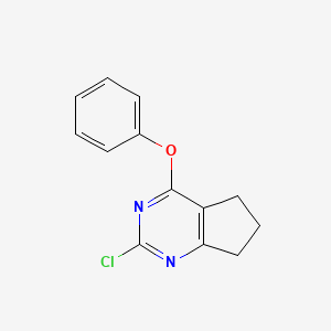 molecular formula C13H11ClN2O B8372800 2-chloro-4-phenoxy-6,7-dihydro-5H-cyclopentapyrimidine 