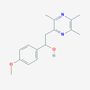 molecular formula C16H20N2O2 B8372834 2-(2-Hydroxy-2-p-methoxyphenylethyl)-3,5,6-trimethylpyrazine 