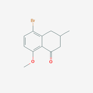 molecular formula C12H13BrO2 B8372875 5-Bromo-8-methoxy-3-methyl-1,2,3,4-tetrahydronaphthalen-1-one 
