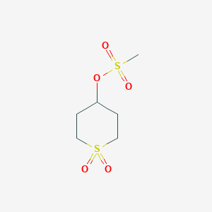 molecular formula C6H12O5S2 B8372880 1,1-dioxidotetrahydro-2H-thiopyran-4-yl methanesulfonate 