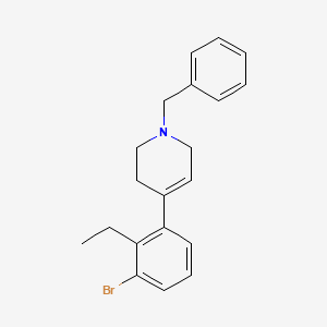 molecular formula C20H22BrN B8372885 1-Benzyl-4-(3-bromo-2-ethyl-phenyl)-1,2,3,6-tetrahydro-pyridine 