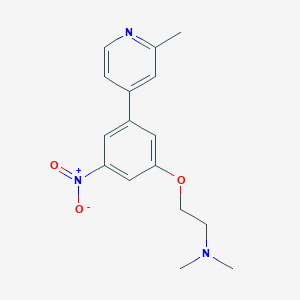molecular formula C16H19N3O3 B8372887 N,N-Dimethyl-2-(3-(2-methylpyridin-4-yl)-5-nitrophenoxy)ethanamine 