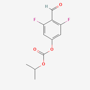 molecular formula C11H10F2O4 B8372889 3,5-Difluoro-4-formylphenyl isopropyl carbonate 