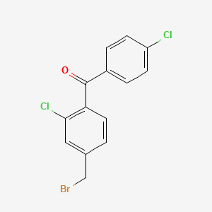 molecular formula C14H9BrCl2O B8372916 4-(4-Chlorobenzoyl)-3-chlorobenzyl bromide 