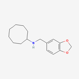molecular formula C16H23NO2 B8372951 N-cyclooctyl-3,4-methylenedioxy-benzylamine 