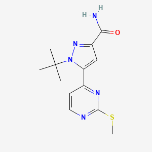 1-tert-butyl-5-[2-(methylsulfanyl)pyrimidin-4-yl]-1H-pyrazole-3-carboxamide