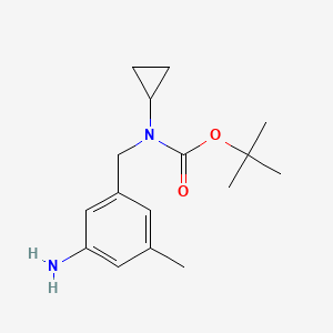 molecular formula C16H24N2O2 B8373090 3-(N-tert-butoxycarbonyl-N-cyclopropylaminomethyl)-5-methylaniline 