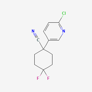 molecular formula C12H11ClF2N2 B8373097 1-(6-Chloro-pyridin-3-yl)-4,4-difluoro-cyclohexanecarbonitrile 