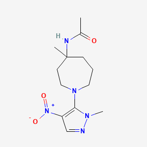 molecular formula C13H21N5O3 B8373101 N-(4-methyl-1-(1-methyl-4-nitro-1H-pyrazol-5-yl)azepan-4-yl)acetamide 