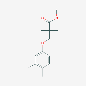 molecular formula C14H20O3 B8373116 Methyl 3-(3,4-dimethylphenyloxy)-2,2-dimethylpropionate 