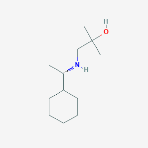 molecular formula C12H25NO B8373368 N-((1S)-1-cyclohexyl-1-ethyl)-N-(2,2-dimethyl-2-hydroxyethyl)amine 