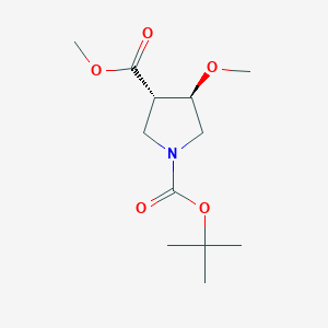 molecular formula C12H21NO5 B8373402 1-(tert-Butyl) 3-methyl (3S,4R)-4-methoxypyrrolidine-1,3-dicarboxylate 