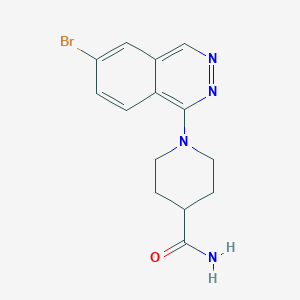 molecular formula C14H15BrN4O B8373446 1-(6-Bromophthalazin-1-yl)piperidine-4-carboxamide 
