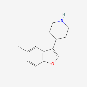 molecular formula C14H17NO B8373472 4-(5-Methyl-1-benzofuran-3-yl)piperidine 