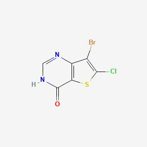 molecular formula C6H2BrClN2OS B8373504 7-bromo-6-chlorothieno[3,2-d]pyrimidin-4(3H)-one 