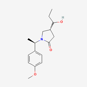 molecular formula C16H23NO3 B8373515 (4R)-4-(1-Hydroxypropyl)-1-((R)-1-(4-methoxyphenyl)ethyl)pyrrolidin-2-one 