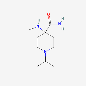 molecular formula C10H21N3O B8373533 1-Isopropyl-4-(methylamino)piperidine-4-carboxamide 