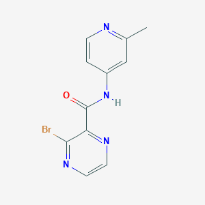 molecular formula C11H9BrN4O B8373536 3-bromo-N-(2-methylpyridin-4-yl)pyrazine-2-carboxamide 
