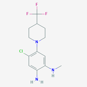molecular formula C13H17ClF3N3 B8373554 5-Chloro-2-methylamino-4-(4-trifluoromethyl-piperidin-1-yl)aniline 