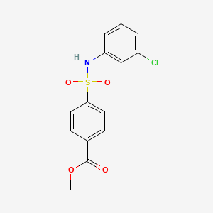 molecular formula C15H14ClNO4S B8373576 Methyl 4-{[(3-chloro-2-methylphenyl)amino]sulfonyl}benzoate 