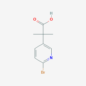 molecular formula C9H10BrNO2 B8373596 2-(6-Bromopyridin-3-yl)-2-methylpropanoic acid 