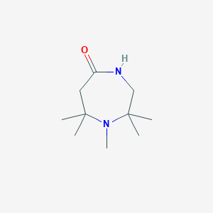 molecular formula C10H20N2O B8373634 1,2,2,7,7-Pentamethyl-1,4-diazacycloheptan-5-one 