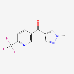molecular formula C11H8F3N3O B8373645 (1-methyl-1H-pyrazol-4-yl)(6-(trifluoromethyl)pyridin-3-yl)methanone 