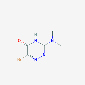 molecular formula C5H7BrN4O B8373653 6-Bromo-3-dimethylamino-1,2,4-triazine-5(4H)-one CAS No. 54317-66-7