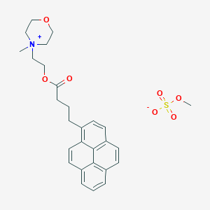 molecular formula C28H33NO7S B8373701 4-Methyl-4-(2-{[4-(pyren-1-yl)butanoyl]oxy}ethyl)morpholin-4-ium methyl sulfate CAS No. 88927-32-6