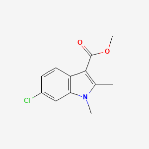molecular formula C12H12ClNO2 B8373758 6-Chloro-1,2-dimethyl-1H-indole-3-carboxylic acid methyl ester 