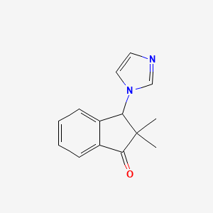 molecular formula C14H14N2O B8373788 3-Imidazol-1-yl-2,2-dimethyl-indan-1-one 