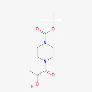 molecular formula C12H22N2O4 B8373818 Tert-butyl 4-(2-hydroxypropanoyl)piperazine-1-carboxylate 