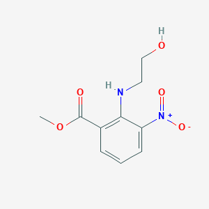 molecular formula C10H12N2O5 B8373826 Methyl 2-[(2-hydroxyethyl)amino]-3-nitrobenzoate 