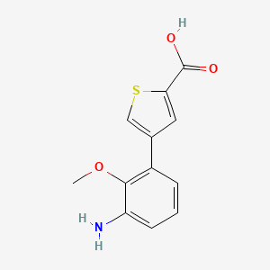 molecular formula C12H11NO3S B8373905 4-(3-Amino-2-methoxy-phenyl)-thiophene-2-carboxylic acid 