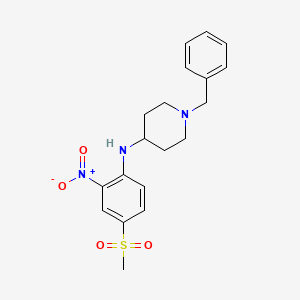 molecular formula C19H23N3O4S B8373970 N-(1-benzylpiperidin-4-yl)-2-nitro-4-methylsulphonylaniline CAS No. 795310-72-4