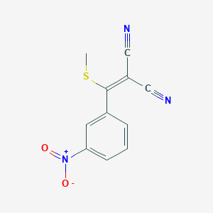 molecular formula C11H7N3O2S B8373976 3-(3-Nitrophenyl)-3-methylmercapto-2-cyano-acrylonitrile 