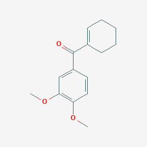 molecular formula C15H18O3 B8373996 4-(1-Cyclohexenoyl)-1,2-dimethoxybenzene 