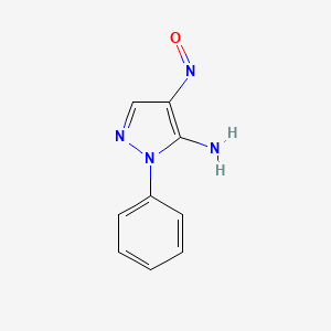 molecular formula C9H8N4O B8374052 5-Amino-4-nitroso-1-phenylpyrazole 