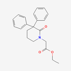 molecular formula C21H23NO3 B8374066 Ethyl 2-(2-oxo-3,3-diphenylpiperidin-1-yl)acetate 