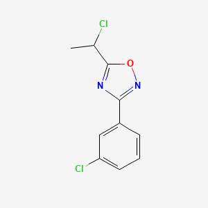 molecular formula C10H8Cl2N2O B8374089 5-(1-Chloroethyl)-3-(3-chlorophenyl)-1,2,4-oxadiazole 