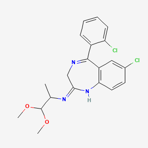 N-[7-chloro-5-(2-chlorophenyl)-3H-1,4-benzodiazepin-2-yl]-N-(2,2-dimethoxy-1-methylethyl)amine