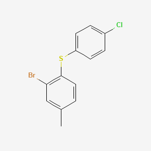 molecular formula C13H10BrClS B8374273 1-Bromo-2-(4-chloro-phenylsulfanyl)-5-methyl-benzene 