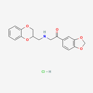 molecular formula C18H18ClNO5 B8374278 5-(2-((1,4-Benzodioxan-2-ylmethyl)amino)acetyl)-1,3-benzodioxole hydrochloride CAS No. 83449-13-2
