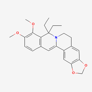 molecular formula C24H27NO4 B8374315 8,8-diethyl 9,10-dimethoxy-5,8-dihydro-6H-[1,3]dioxolo[4,5-g]isoquino[3,2-a]isoquinoline CAS No. 71266-78-9