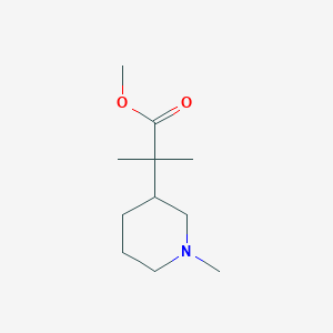 molecular formula C11H21NO2 B8374378 2-Methyl-2-(1-methyl-piperidin-3(r,s)-yl)-propionic acid methyl ester 