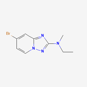 molecular formula C9H11BrN4 B8374383 7-bromo-N-ethyl-N-methyl-[1,2,4]triazolo[1,5-a]pyridin-2-amine 