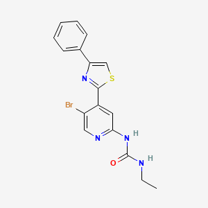molecular formula C17H15BrN4OS B8374426 1-(5-Bromo-4-(4-phenylthiazol-2-yl)pyridin-2-yl)-3-ethylurea 