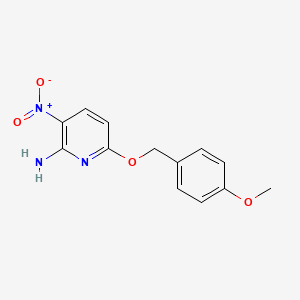 molecular formula C13H13N3O4 B8374442 6-({[4-(Methyloxy)phenyl]methyl}oxy)-3-nitro-2-pyridineamine 